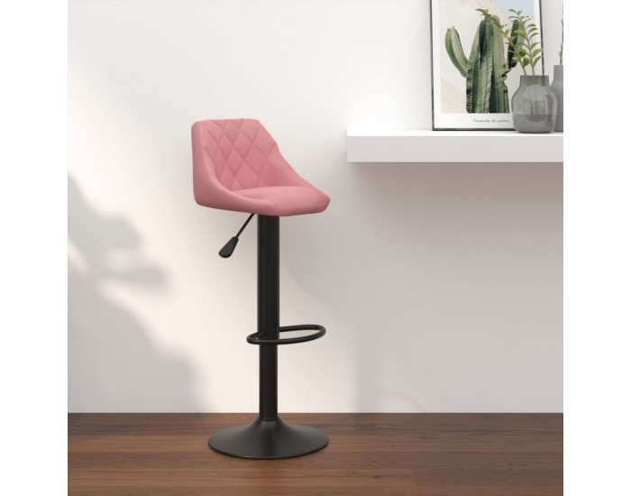 Sonata H Бар табуретка, розова, кадифе