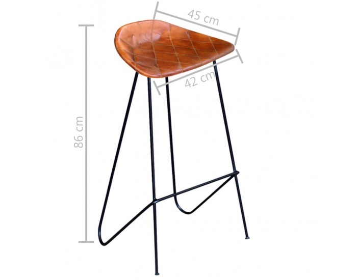 Sonata H Бар столове, 4 бр, естествена кожа, кафяви