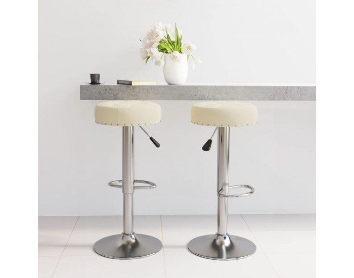 Sonata H Бар табуретки, 2 бр, кремави, текстил