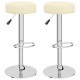 Sonata H Бар табуретки, 2 бр, кремави, текстил