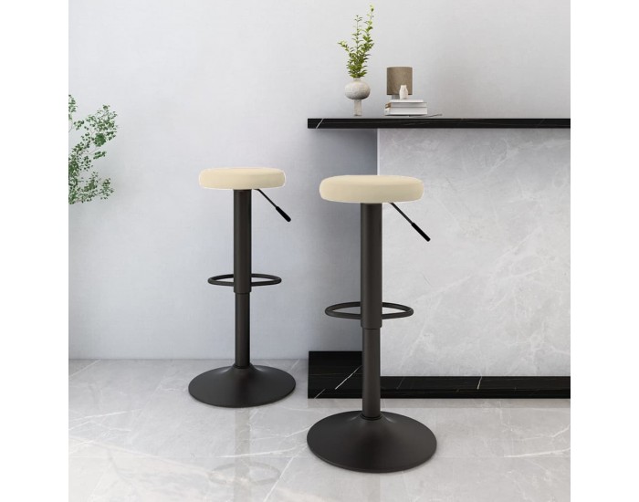 Sonata H Бар табуретки, 2 бр, кремави, кадифе Sonata H Бар табуретки, 2 бр, кремави, кадифе