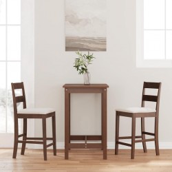 Sonata H Бар столове с възглавници 2 бр Кафяв масивен дървен каучук - Столове