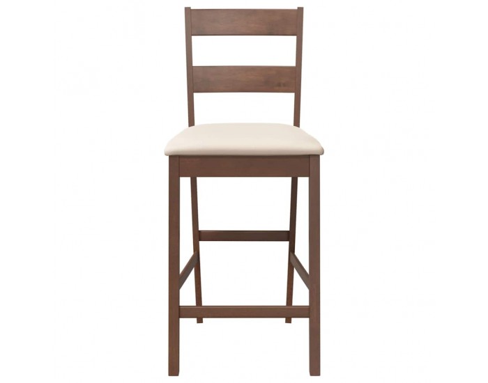 Sonata H Бар столове с възглавници 2 бр Кафяв масивен дървен каучук