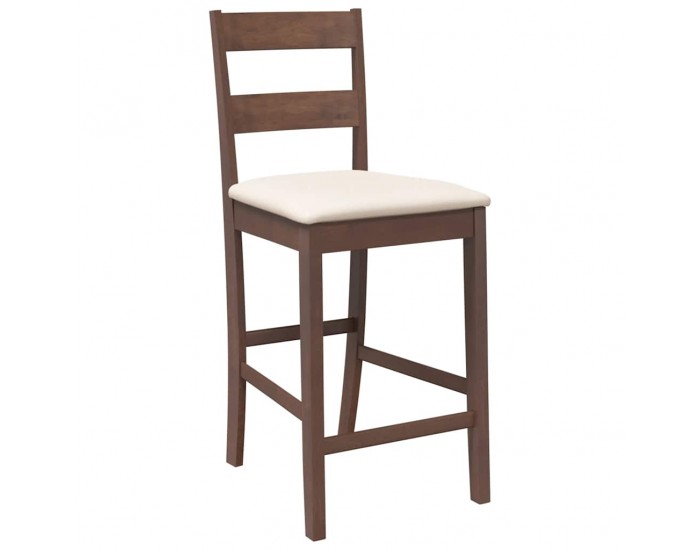 Sonata H Бар столове с възглавници 2 бр Кафяв масивен дървен каучук