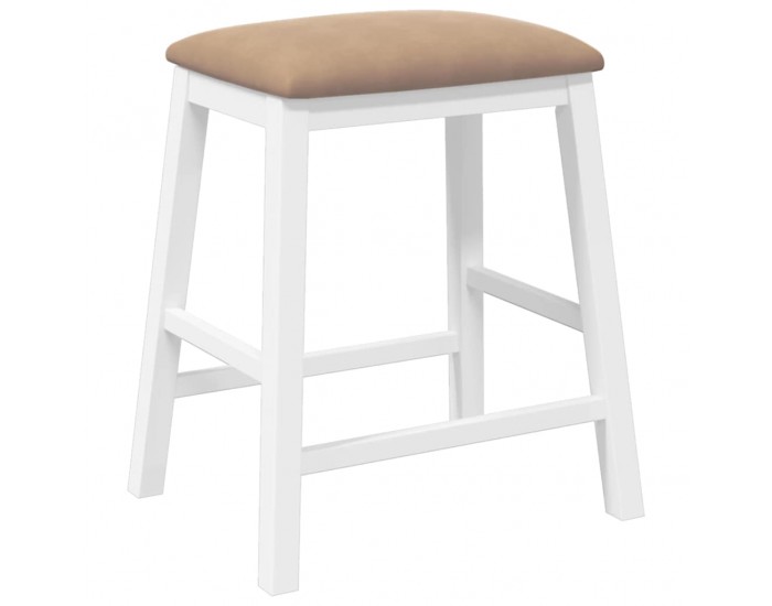 Sonata H Бар столове с възглавници 2 бр Бяла масивна дървесина гума