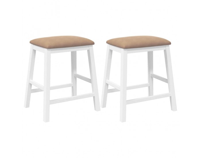 Sonata H Бар столове с възглавници 2 бр Бяла масивна дървесина гума