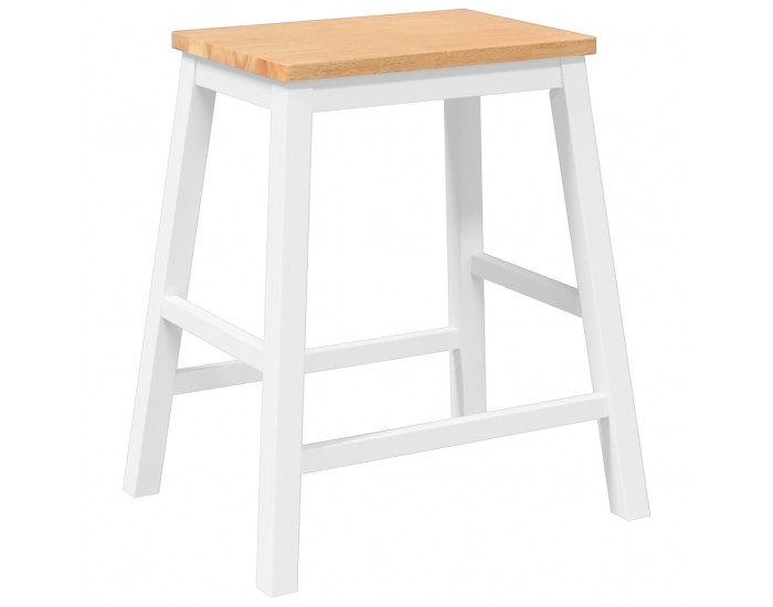 Sonata H Бар столове 2 бр Бяла масивна дървесина гума