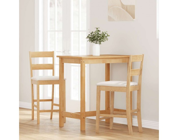 Sonata H Бар столове с възглавници 2 бр Естествено масивно дърво Гума