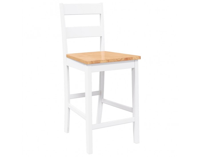 Sonata H Бар столове 2 бр Бяла масивна дървесина гума