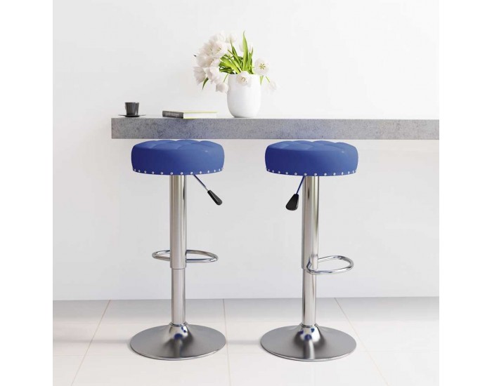 Sonata H Бар табуретки, 2 бр, сини, текстил