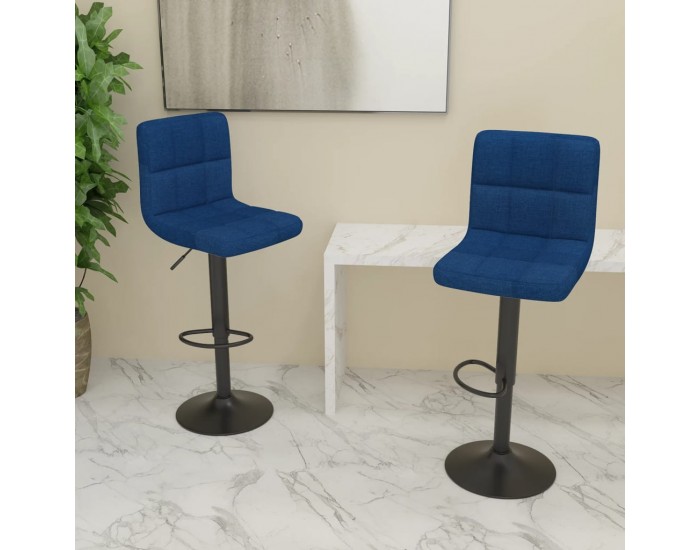 Sonata H Бар табуретки, 2 бр, сини, текстил