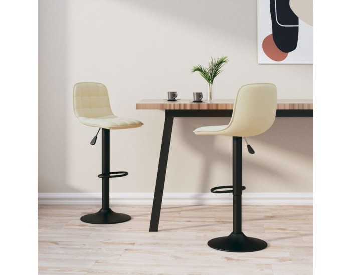Sonata H Бар табуретки, 2 бр, кремави, кадифе Sonata H Бар табуретки, 2 бр, кремави, кадифе