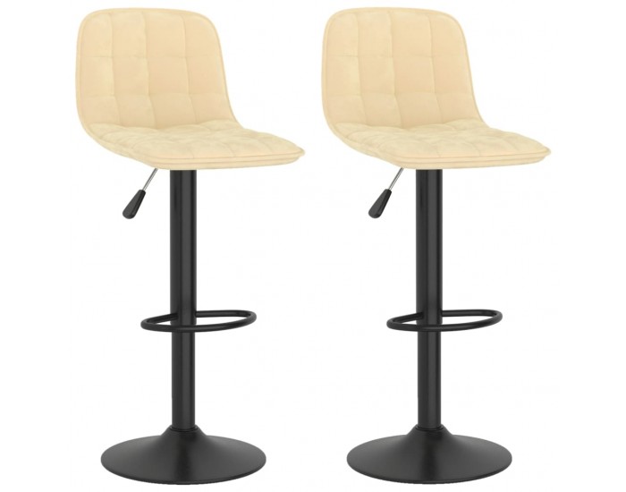Sonata H Бар табуретки, 2 бр, кремави, кадифе Sonata H Бар табуретки, 2 бр, кремави, кадифе