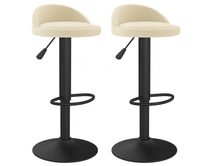 Sonata H Бар табуретки, 2 бр, кремави, кадифе Sonata H Бар табуретки, 2 бр, кремави, кадифе