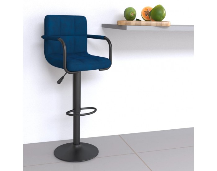 Sonata H Бар табуретка, синя, кадифе