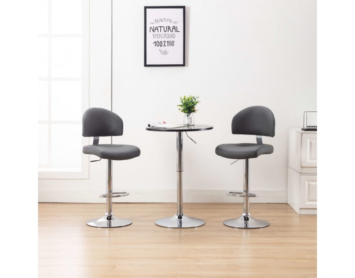 Sonata H Бар табуретки, 2 бр, сиви, изкуствена кожа