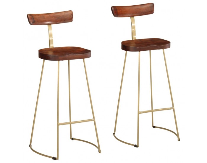 Sonata H Бар табуретки, 2 бр, 49x43x103 см, мангово масив дърво