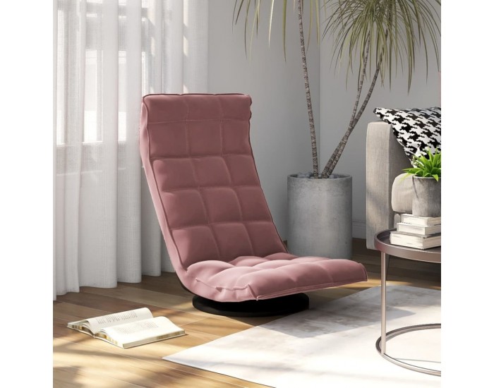 Sonata H Въртящ се подов стол, розов, кадифе