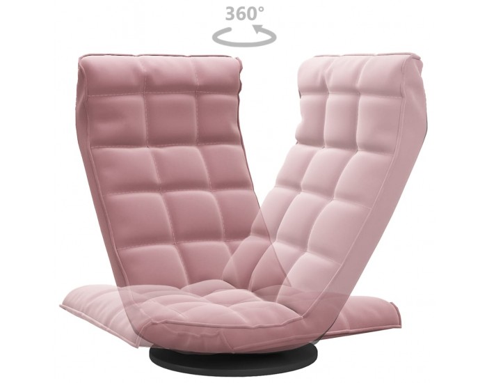 Sonata H Въртящ се подов стол, розов, кадифе