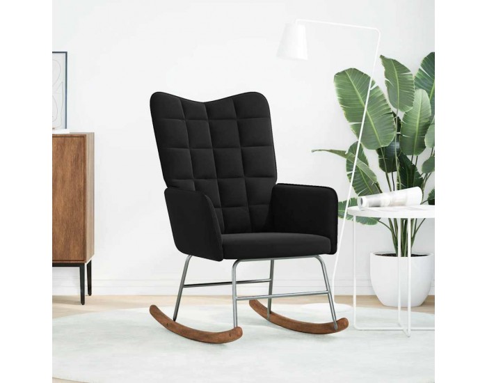 Sonata H Люлеещ стол, черен, кадифе