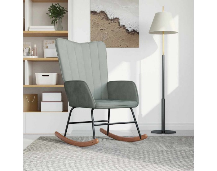 Sonata H Люлеещ се стол, светлосив, кадифе