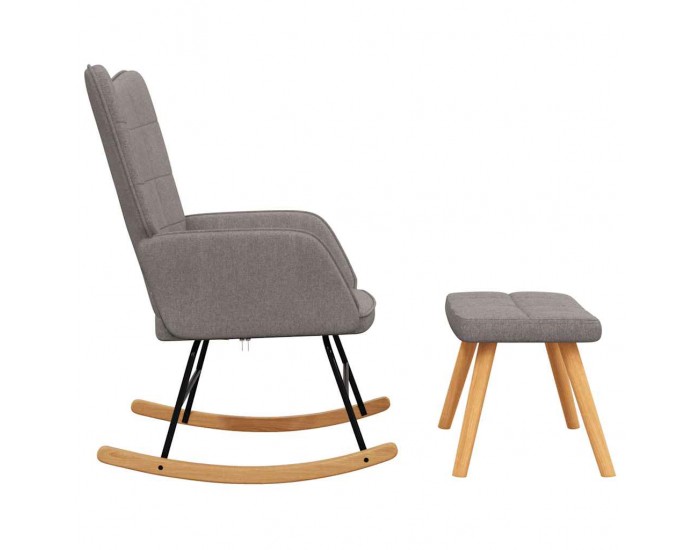 Sonata H Люлеещ се стол с табуретка, таупе, плат