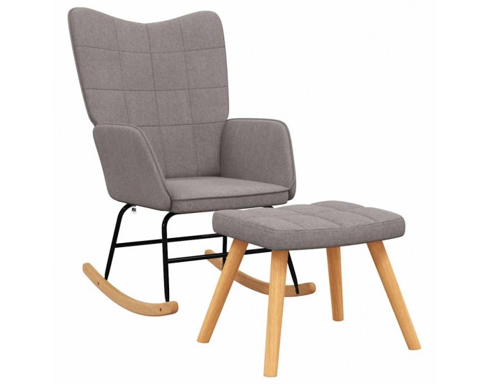 Sonata H Люлеещ се стол с табуретка, таупе, плат