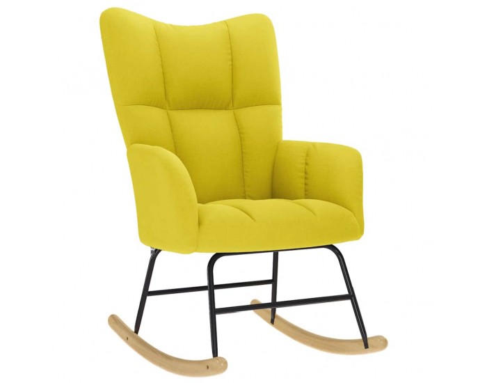 Sonata H Люлеещ се стол с табуретка за крака Светложълта тъкан