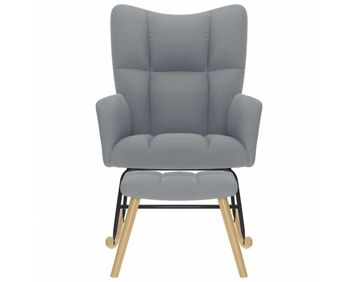 Sonata H Люлеещ се стол с табуретка за крака, светлосив, плат