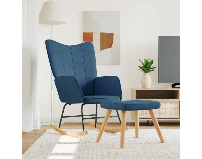 Sonata H Люлеещ се стол с табуретка, син, плат