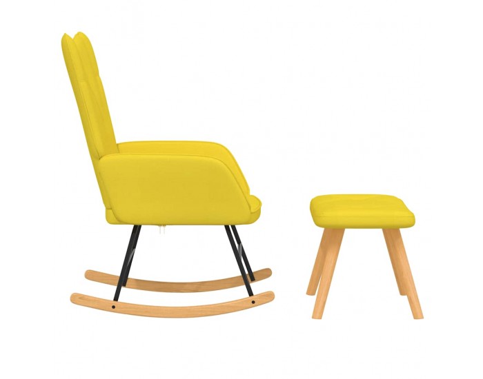 Sonata H Люлеещ се стол с табуретка, горчица жълто, плат