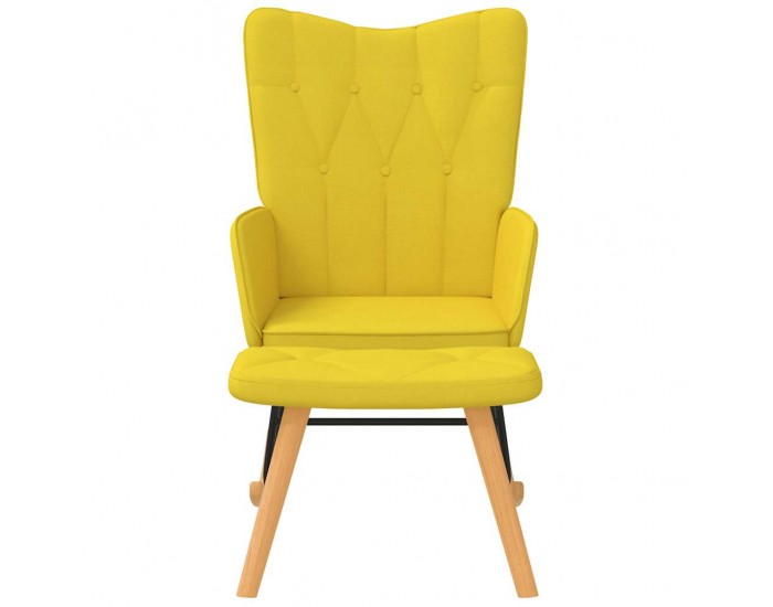 Sonata H Люлеещ се стол с табуретка, горчица жълто, плат