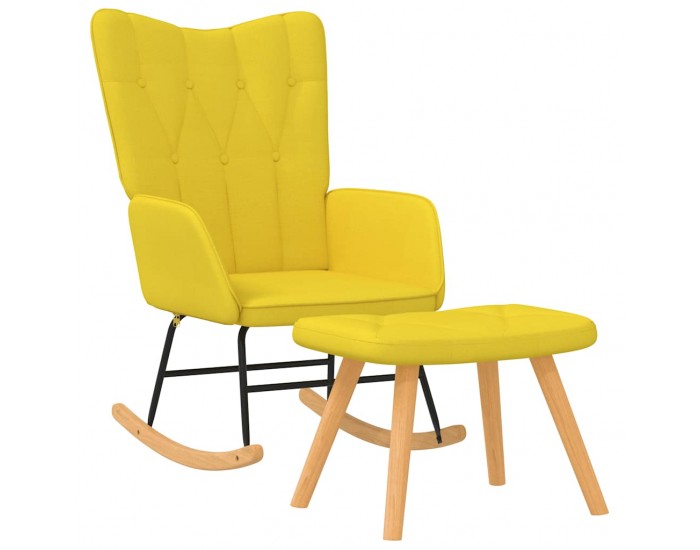Sonata H Люлеещ се стол с табуретка, горчица жълто, плат