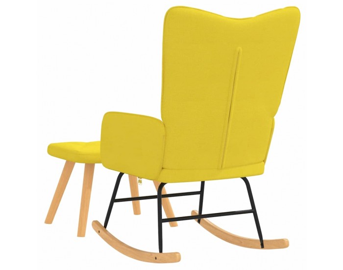 Sonata H Люлеещ се стол с табуретка, горчица жълто, плат