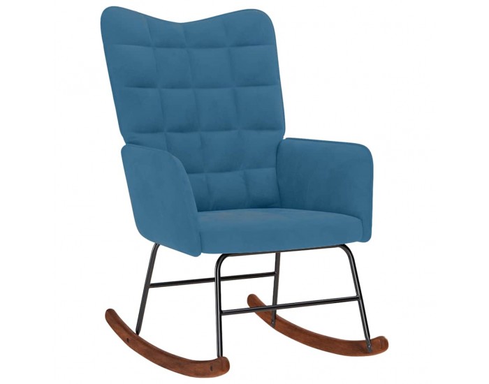 Sonata H Люлеещ се стол с табуретка Синьо кадифе