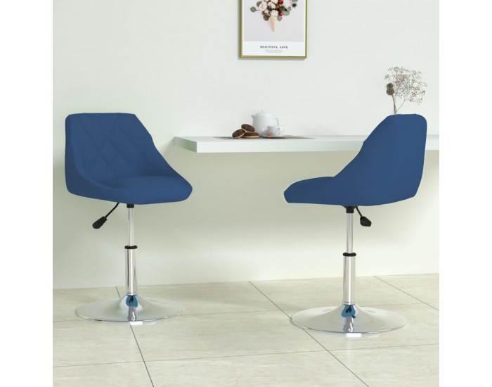Sonata H Въртящи се трапезни столове, 2 бр, сини, кадифе
