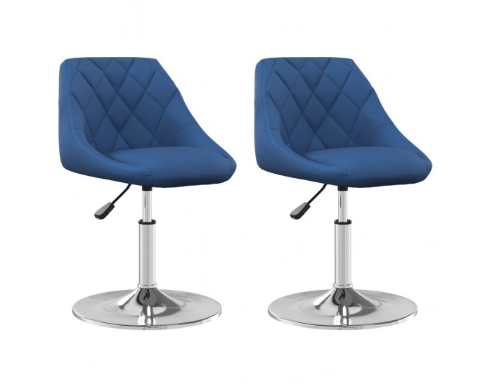 Sonata H Въртящи се трапезни столове, 2 бр, сини, кадифе