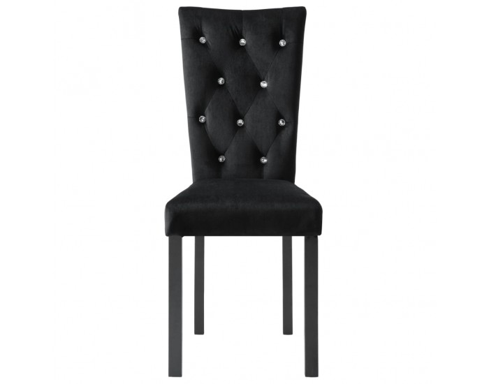 Sonata H Трапезни столове, 6 бр, черни, кадифе