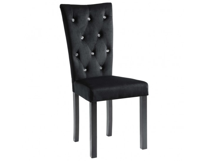 Sonata H Трапезни столове, 6 бр, черни, кадифе
