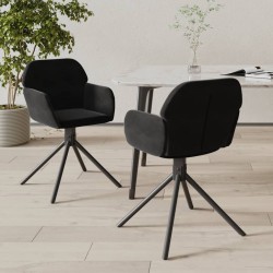 Sonata H Въртящи трапезни столове, 2 бр, черни, кадифе - Столове