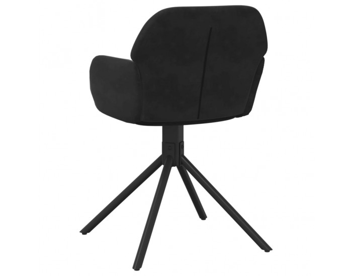 Sonata H Въртящи трапезни столове, 2 бр, черни, кадифе