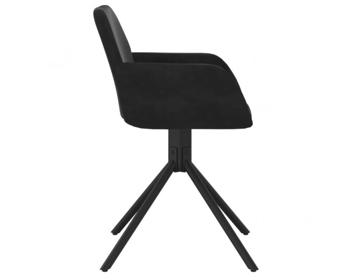 Sonata H Въртящи трапезни столове, 2 бр, черни, кадифе