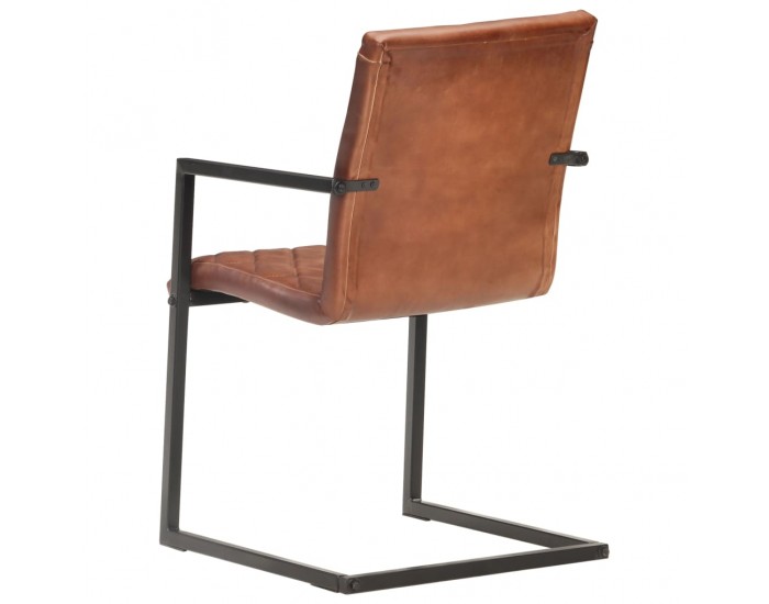 Sonata H Конзолни трапезни столове, 2 бр, кафяви, естествена кожа