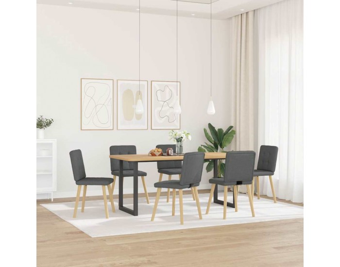 Sonata H Трапезни столове, 6 бр, тъмносиви, текстил