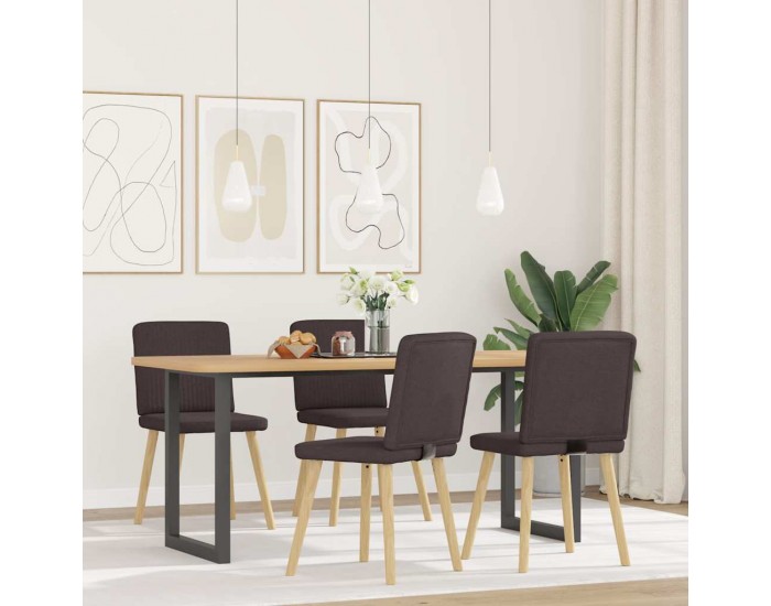 Sonata H Трапезни столове, 4 бр, тъмнокафяви, текстил