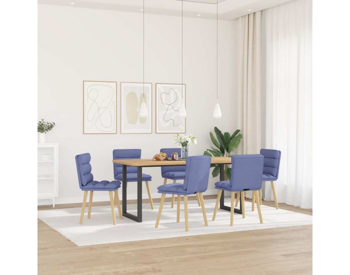Sonata H Трапезни столове, 6 бр, дънково сини, текстил