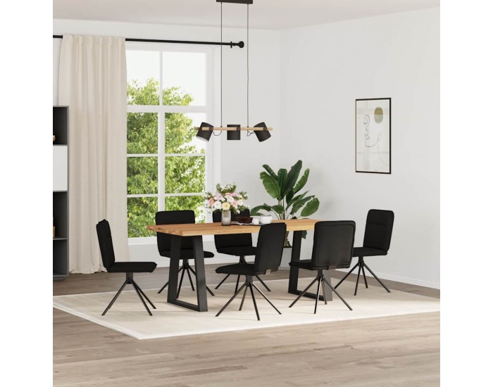 Sonata H Трапезни столове, 6 бр, черни, текстил