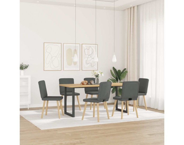 Sonata H Трапезни столове, 6 бр, тъмносиви, текстил