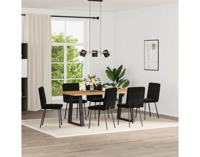 Sonata H Трапезни столове, 6 бр, черни, кадифе