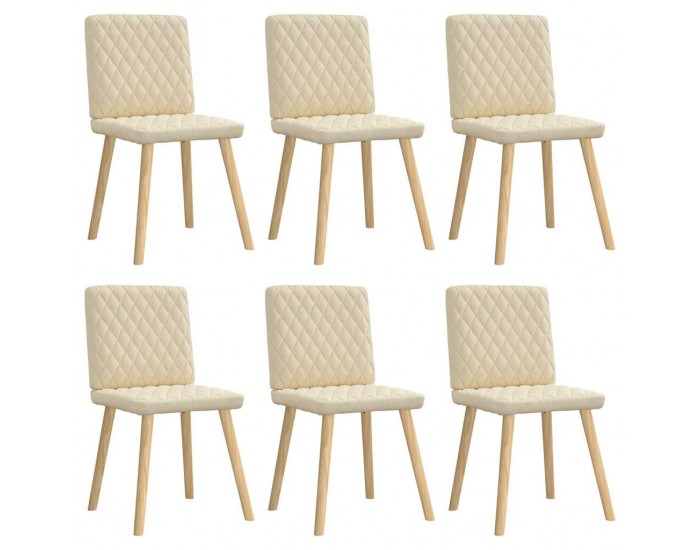 Sonata H Трапезни столове, 6 бр, кремави, плат